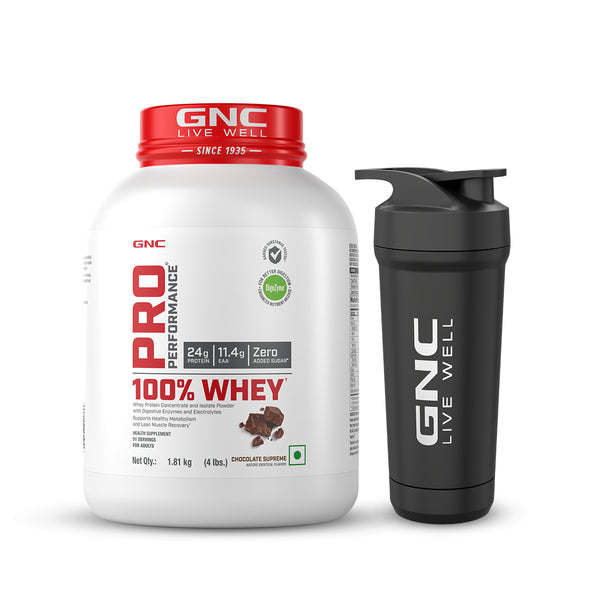 GNC Pro Performance 100% Whey Protein 4 lbs with Shaker