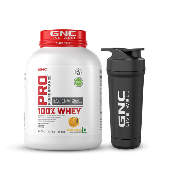 GNC Pro Performance 100% Whey Protein 4 lbs with Shaker