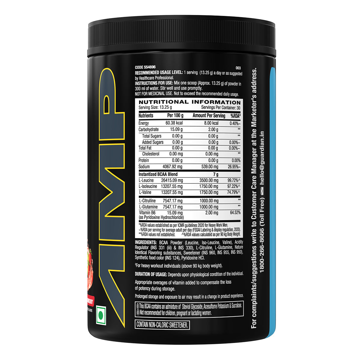 GNC AMP Gold Series BCAA Advanced - Fuels Lean Muscle Strength & Recovery | Informed Choice Certified | 400g | 30 Servings