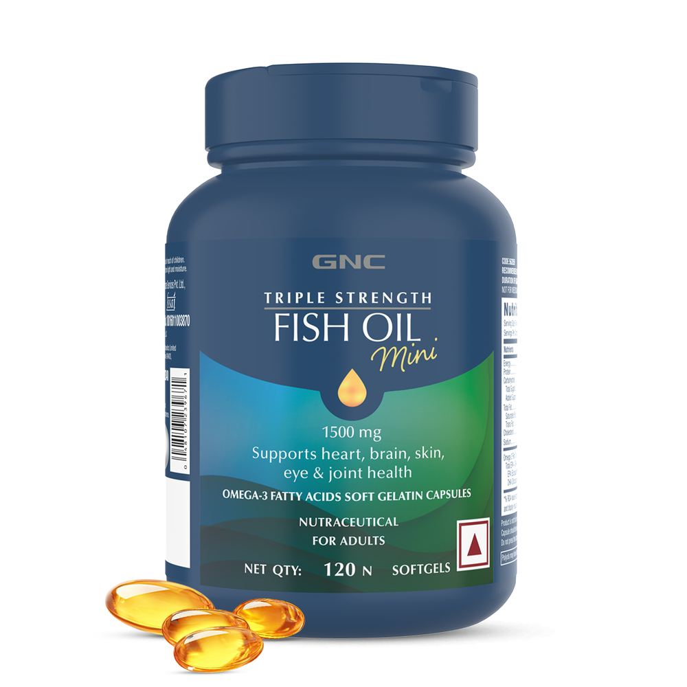 GNC Triple Strength Fish Oil Mini 120 Softgels GNC India