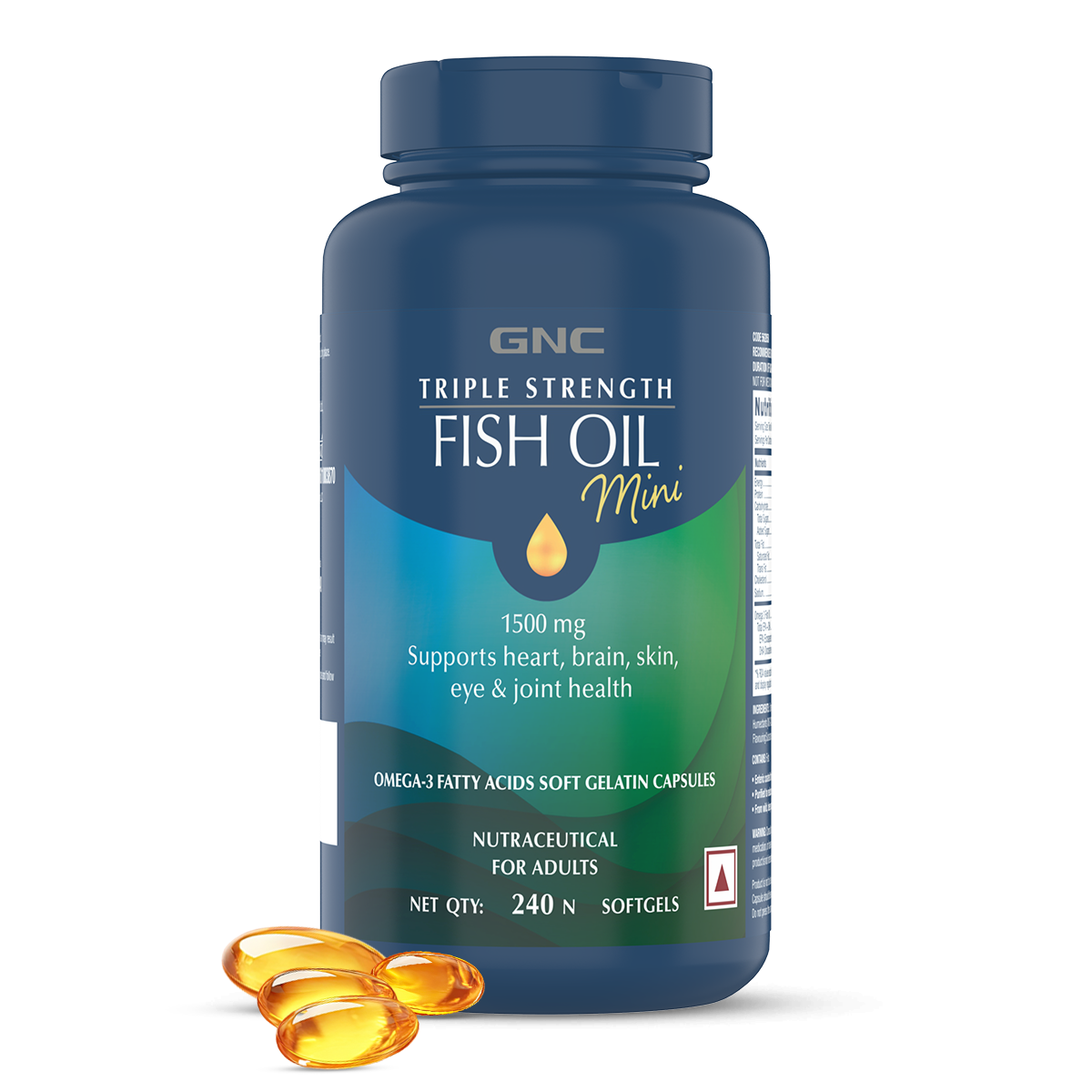 GNC Triple Strength Fish Oil Mini - Omega 3 Capsules | For Healthy Cholesterol Levels, Improved Focus, Healthy Vision & Joint Comfort