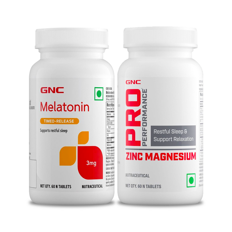 Rest & Restore Duo- Zinc Magnesium(60 tabs)+ Melatonin(60 tabs) with Free Shilajit