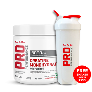 GNC Pro Performance Creatine Monohydrate + Free Shaker worth ₹ 799/-