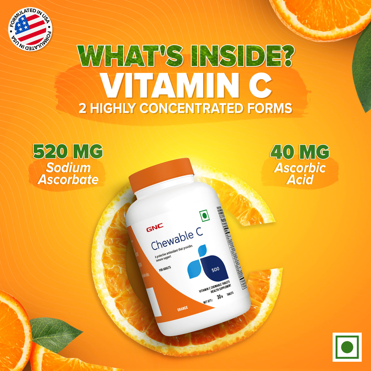 GNC Vitamin C Chewable GNC Vitamin C Chewable 30 Tablets GNC India