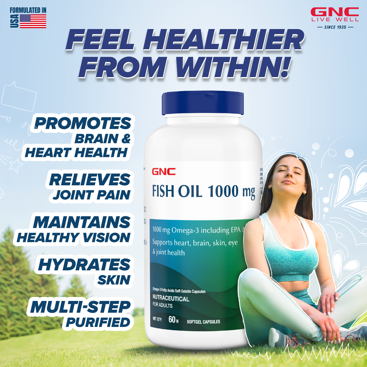GNC Fish Oil 60 Softgels GNC India