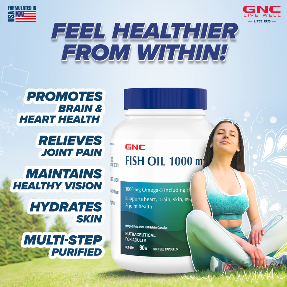 Buy GNC Fish Body Oil 1000 mg 1000 mg Fish Oil with 300 mg of highly