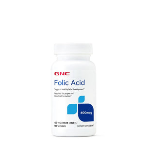 GNC Folic Acid 400 mcg - 100 Vegetarian Tablets