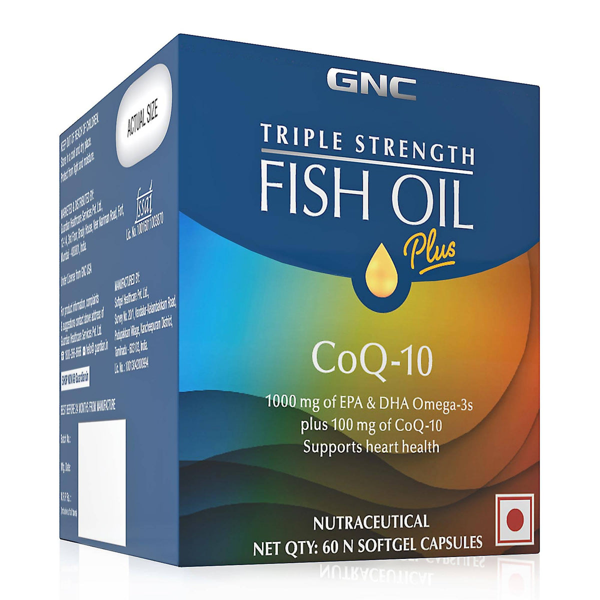 GNC Triple Strength Fish Oil Plus CoQ 1000mg For Heart Health