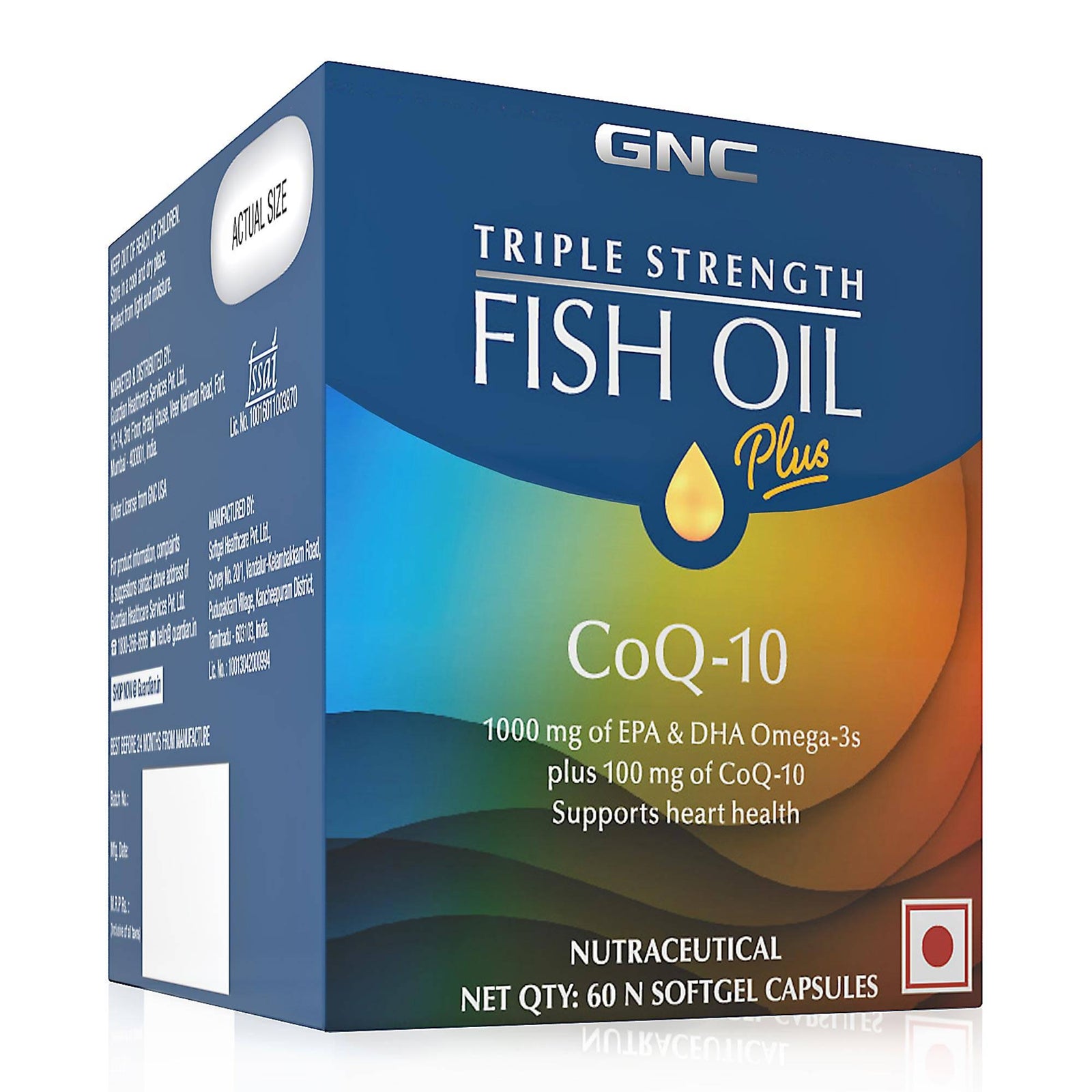 GNC Triple Strength Fish Oil Plus CoQ 1000mg For Heart Health