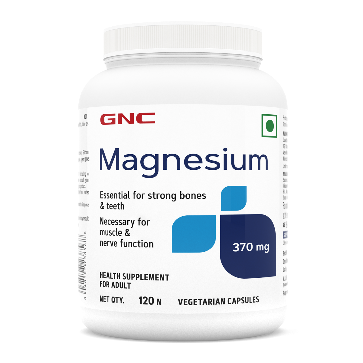 GNC Magnesium - 370mg - Magic Mineral for Healthy Bones, Muscle & Nerve Functions