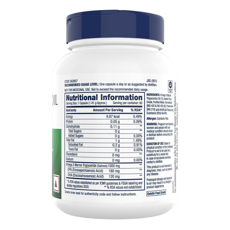 GNC Salmon Oil 1000mg GNC Salmon Oil 1000mg 60 Capsules GNC India