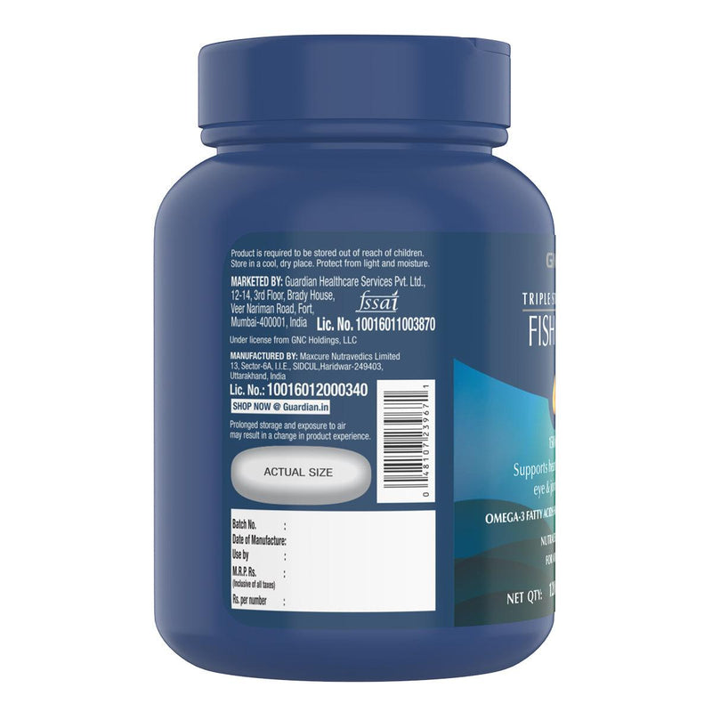 GNC Triple Strength Fish Oil Mini Omega 3 Capsules For Improved