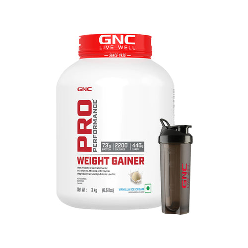 GNC Pro Performance Weight Gainer 3KG with Shaker Vanilla Ice Cream