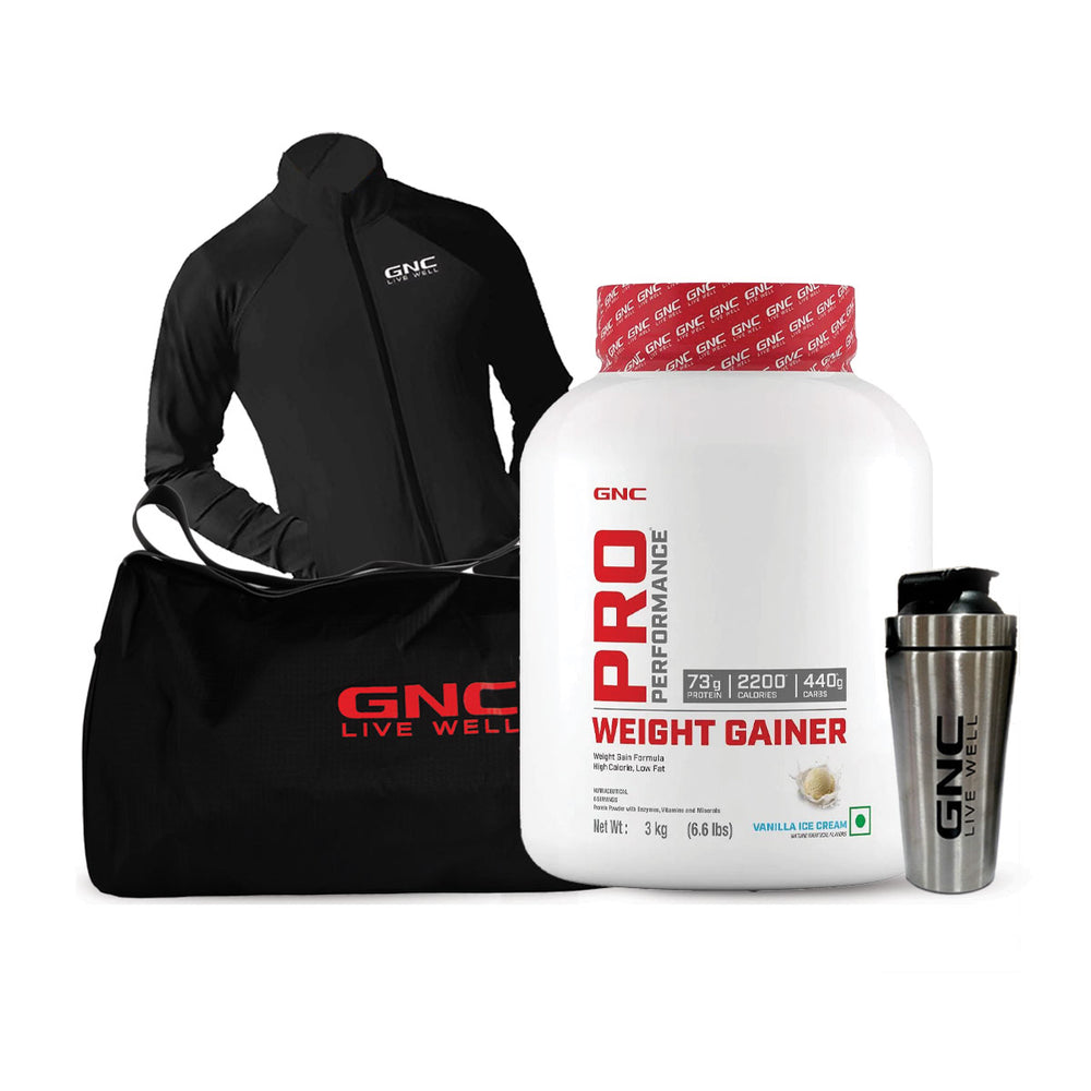 GNC Pro Performance Weight Gainer 3KG with Gym Kit M Double